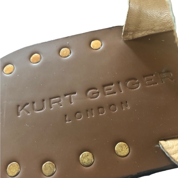 Kurt Geiger London KG Leopard Calf Hair Square Toe Thong Sandal Sz 38.5 Vacay - Picture 3 of 5